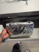 Sac porté épaule métallisé argent Monaco Chain