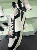 Sneakers en cuir bicolore noir et blanc