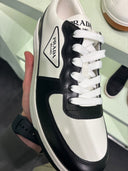 Sneakers en cuir bicolore noir et blanc