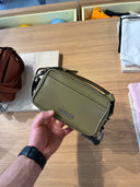 Sacoche rectangulaire en cuir kaki