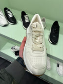 Sneakers runner en cuir ivoire et semelle gomme
