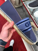 Espadrilles slip-on logo brodé bleu marine