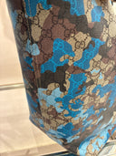Cabas monogrammé camouflage bleu grand format