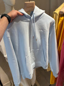 Hoodie oversize à logo signature brodé ton sur ton bleu ciel