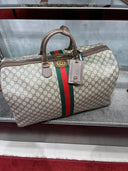 Sac de voyage toile GG Supreme bande Web vert et rouge