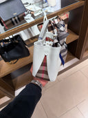 Mini sac cabas Bermondsey mini blanc cassé House Check