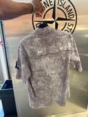 Chemise manches courtes imprimé minéral gris