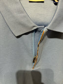 Polo piqué zippé en coton à détail Check iconique