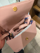 Sac bandoulière Check Archive et cuir rose poudré