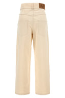 Pantalon Cuir Beige