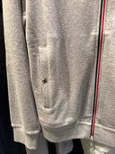 Gilet Zip Premium Bande Tricolore Gris Chiné