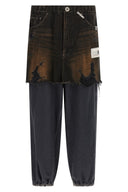 Pantalon en denim à taille haute