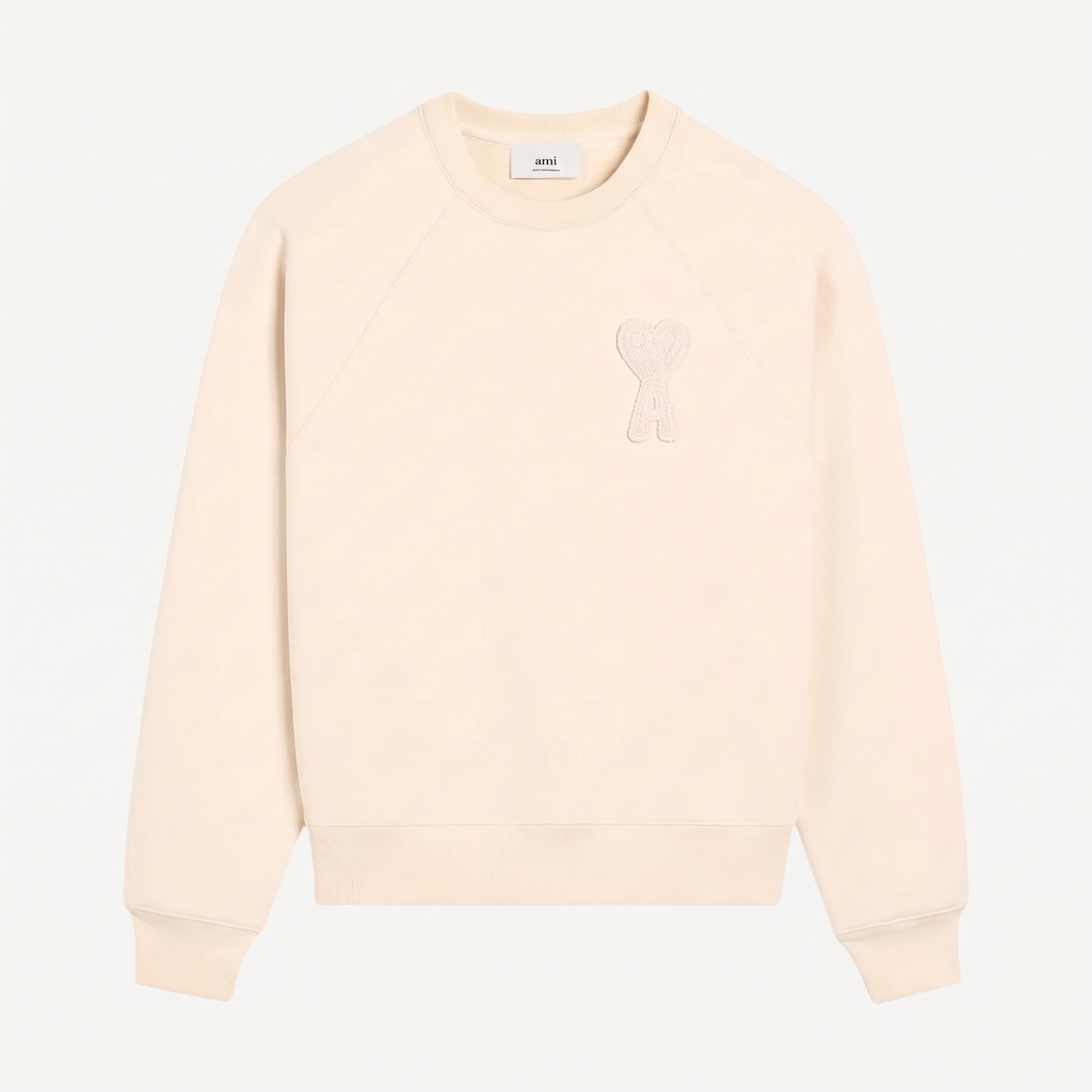Sweatshirt Beige Patch Beige Ami de Coeur En Coton – face