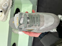 Sneakers mule runner en nylon et suède gris perle