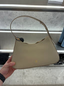 Sac porté épaule en cuir grainé beige