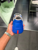 Prada Cup Sneakers en maille et cuir bleu électrique