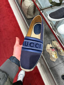 Espadrilles slip-on logo brodé bleu marine