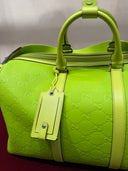 Sac de Voyage Gucci GG Embossé Vert Néon Bandoulière