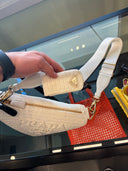 Sac banane en crochet blanc à bandoulière ajustable