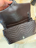 Sac porté épaule matelassé GG Marmont en cuir chocolat