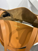 Grand cabas pliable en cuir bicolore