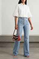Pantalon Cuir Bleu Clair