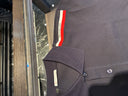 Polo piqué bleu marine à bandes signature tricolores