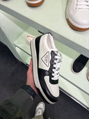 Sneakers en cuir bicolore noir et blanc