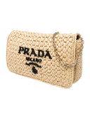 Sac à rabat en raphia crochet naturel à chaîne