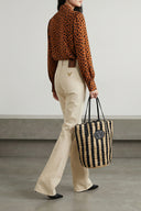 Pantalon Cuir Beige