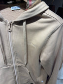 Hoodie zippé beige sable à capuche check iconique