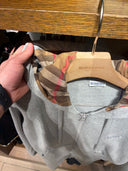 Hoodie zippé gris chiné à capuche check iconique