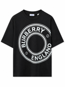 T-shirt oversize logo circulaire noir et blanc