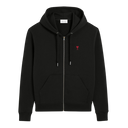 Hoodie Zippe Ami De Coeur Rouge Noir en Coton