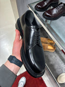 Derbies en cuir noir semelle sculptée