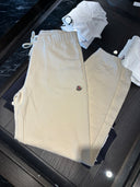 Pantalon de jogging écru minimaliste en coton premium