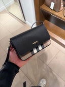 Pochette bandoulière New Hampshire MX en cuir noir et toile Check