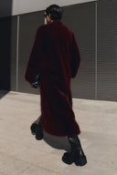 Manteau Fourrure Bordeaux