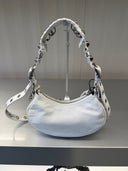 Le Cagole Shoulder Bag XS blanc optique à détails métalliques