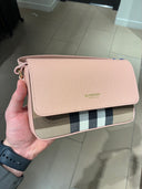 Sac bandoulière House Check rose poudré