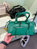 Sac bowling en cuir lisse vert émeraude