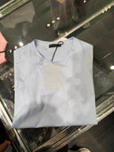 T-shirt en coton à logo ton sur ton bleu ciel
