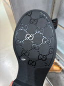 Mocassins plateforme en cuir noir GG embossé