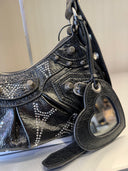 Sac porté épaule Le Cagole Shoulder Bag XS à strass