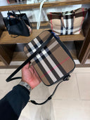Sac bandoulière New Hampshire à carreaux beige et noir