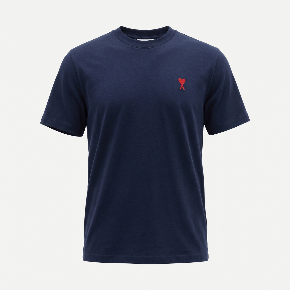 T-shirt Bleu Marine Ami de Coeur Rouge en Coton – face