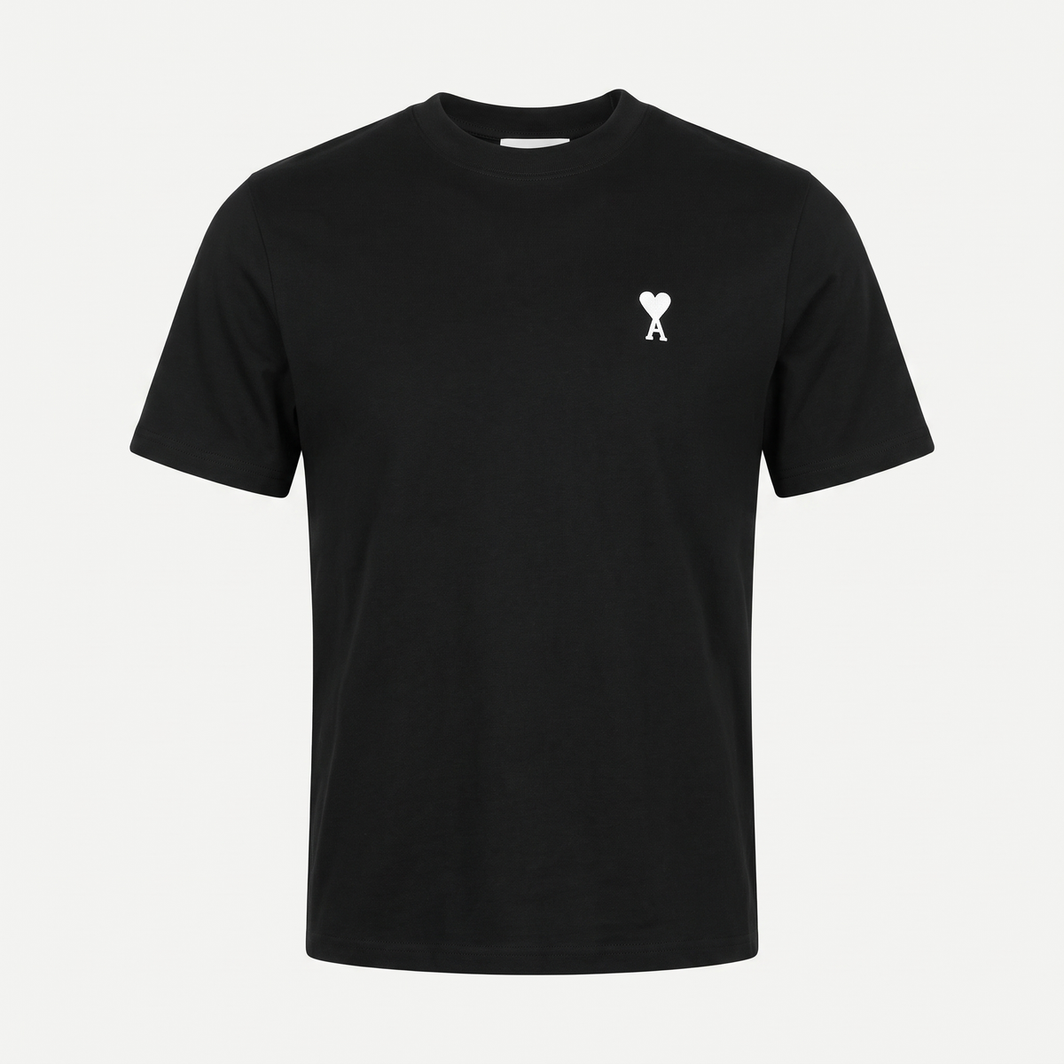 T-shirt Noir Ami de Coeur Blanc en Coton – face