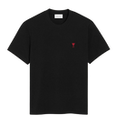 T-shirt Noir Ami de Coeur Rouge en Coton