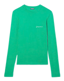 Le t-shirt Brodé Manche Longue Green Jacquemus