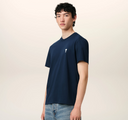 T-shirt Bleu Marine Ami de Coeur Blanc en Coton